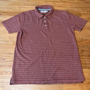 Wellen Striped Polo Shirt Men’s Medium Red Casual Polo